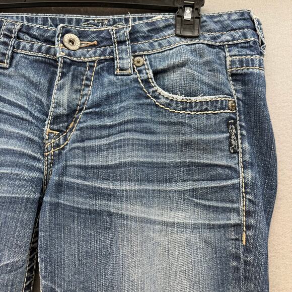 Silver Jeans Womens 29x31 (8) Blue Lola Flare Low Rise Boyfriend Y2K Jeans - Picture 4 of 16